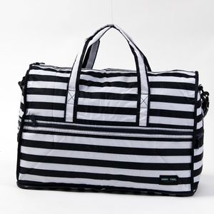 *NWT* Japanese brand Hapitas - Boston Duffle Bag - Black & White stripes